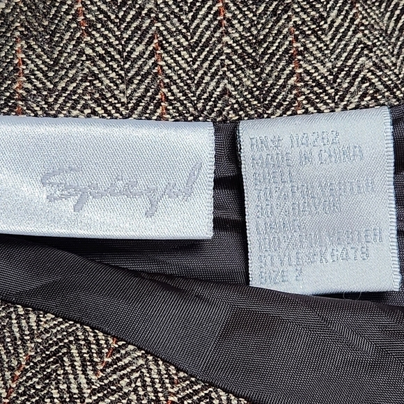 Skirt & blazer set blend herringbone pattern brown colors Size 2 SPIEGEL - Picture 16 of 16